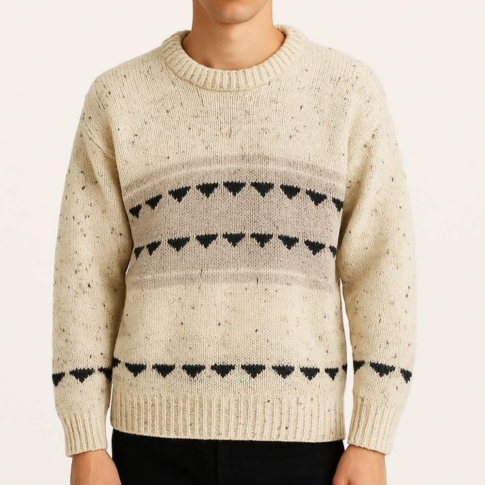 Irish Homecraft 100% naturally oiled wool vintage Crewneck sweater